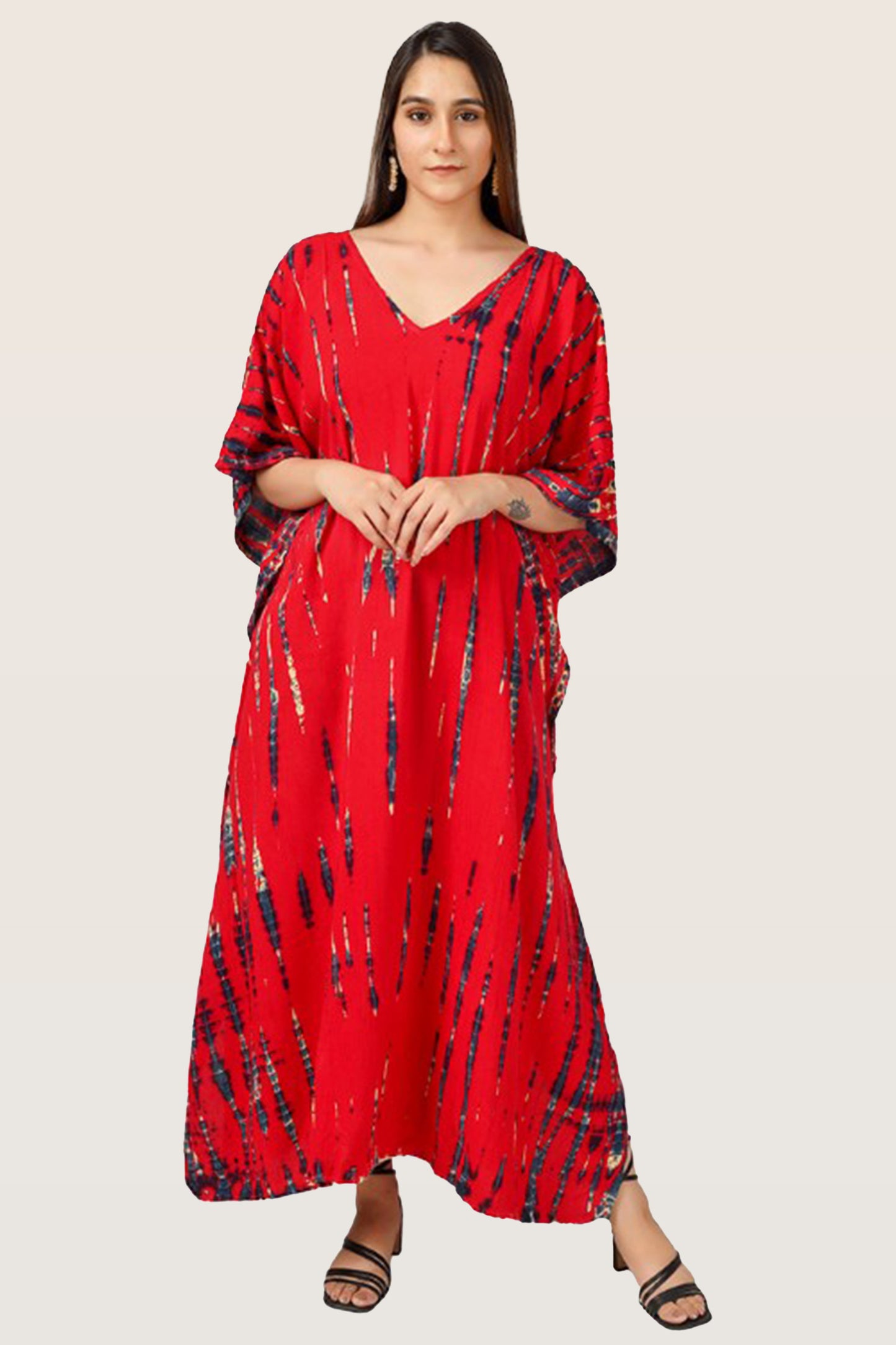 Scarlet Skyline | Red Tie Dye Kaftan