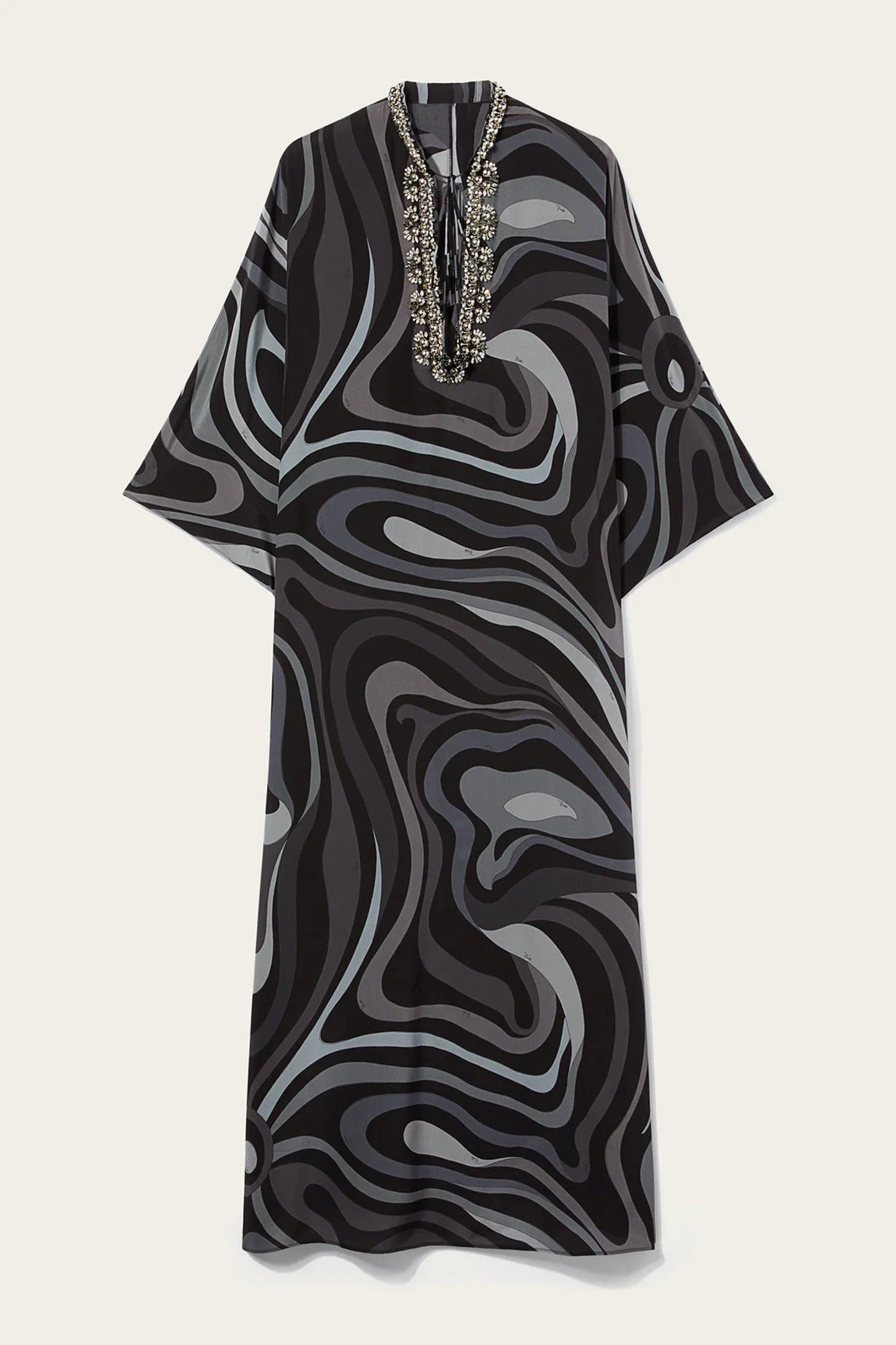 Midnight Mirage | Black Embellished Kaftan Dress