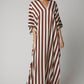 Cocoa Cream | Brown Stripes Kaftan