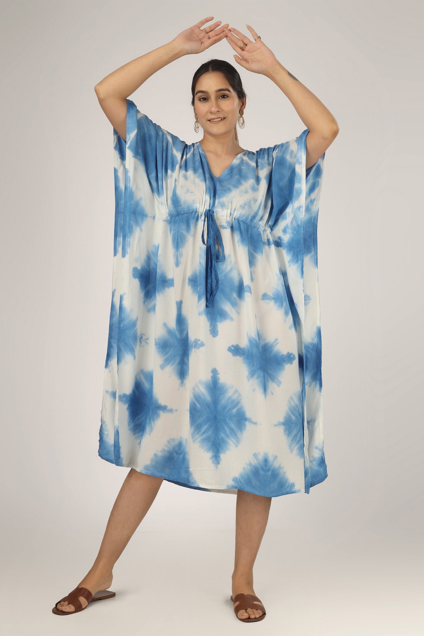 Cloudscape | Blue Shibori Tie Dye Short Kimono