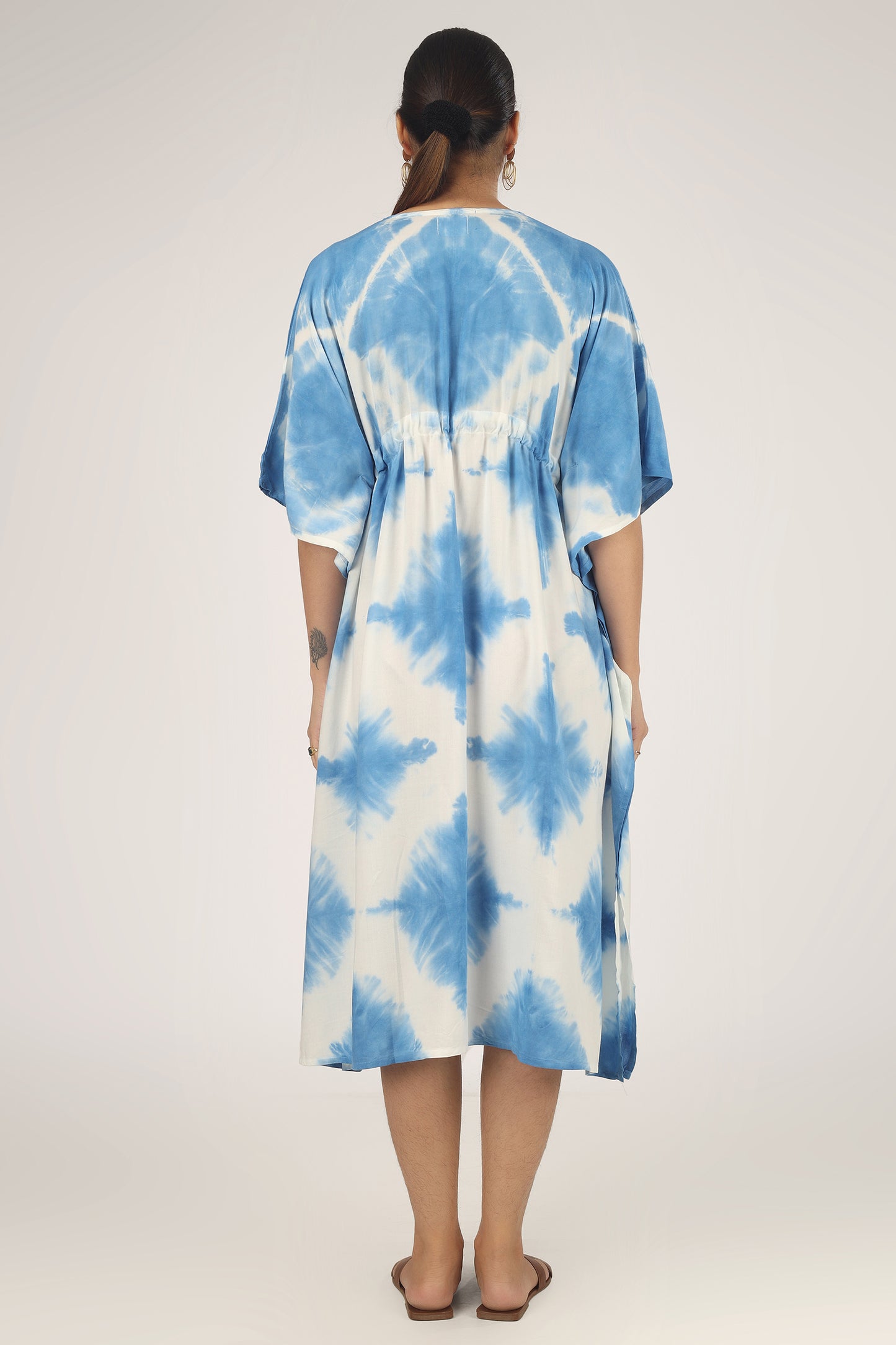 Cloudscape | Blue Shibori Tie Dye Short Kimono