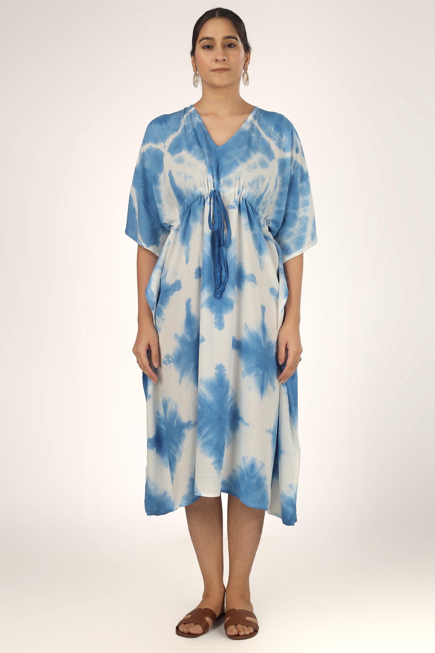 Cloudscape | Blue Shibori Tie Dye Short Kimono