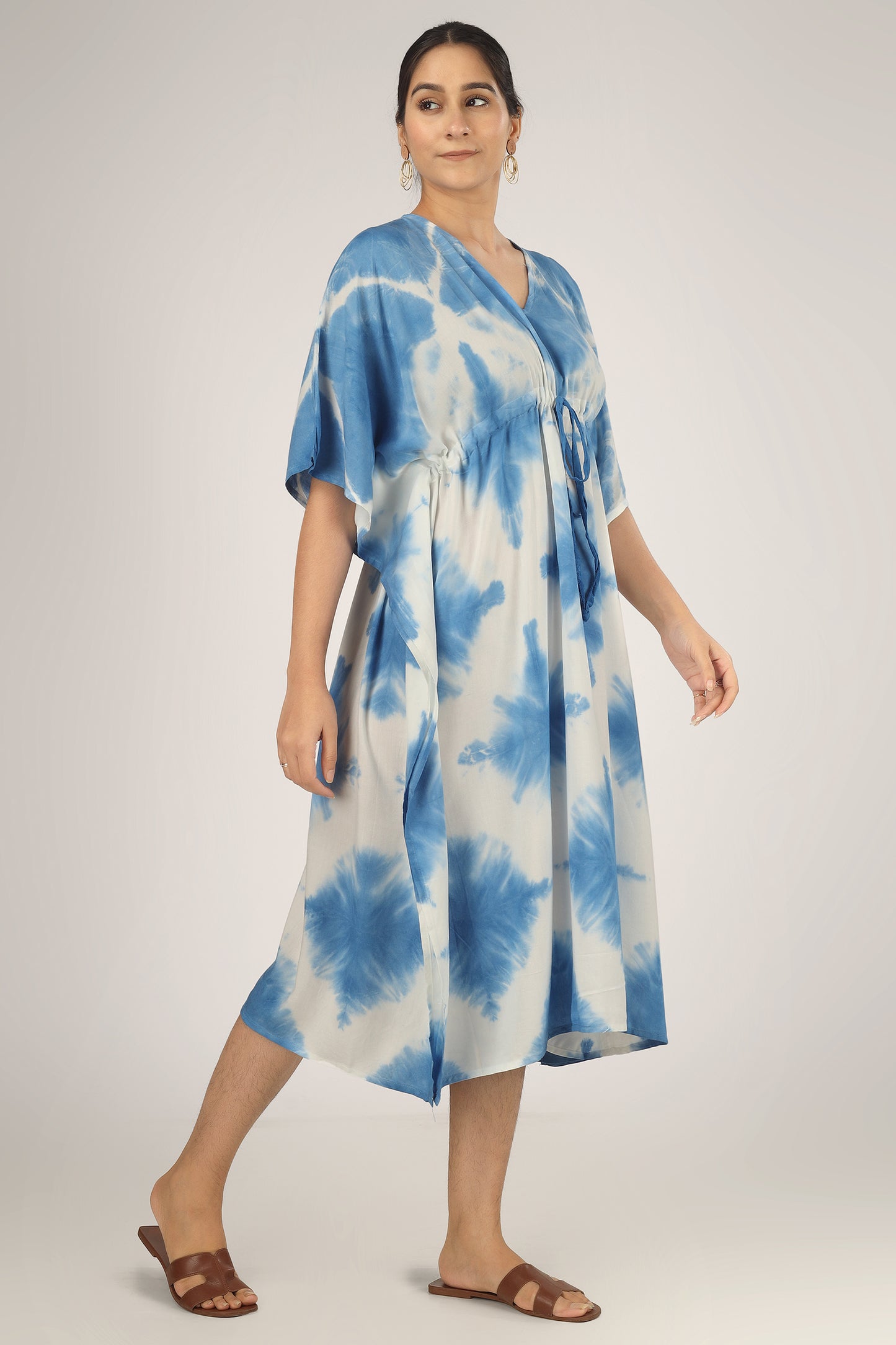 Cloudscape | Blue Shibori Tie Dye Short Kimono