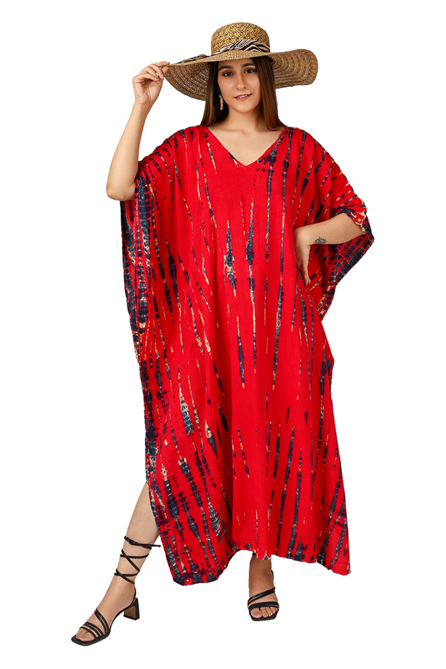 Scarlet Skyline | Red Tie Dye Kaftan