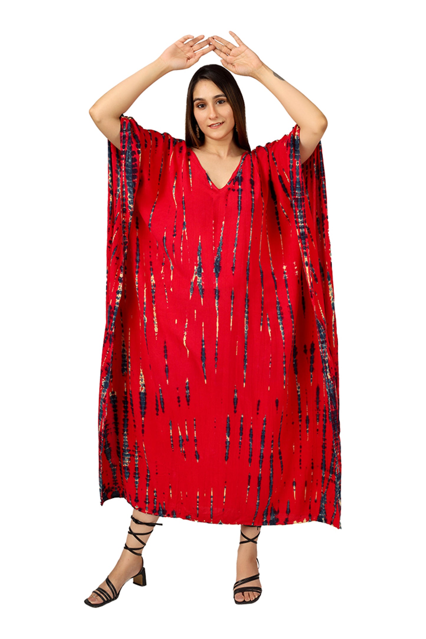 Scarlet Skyline | Red Tie Dye Kaftan