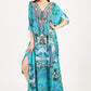 Serenity' Luxe Art Silk Kaftan Dress - Earthen Threads