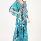 Serenity' Luxe Art Silk Kaftan Dress - Earthen Threads